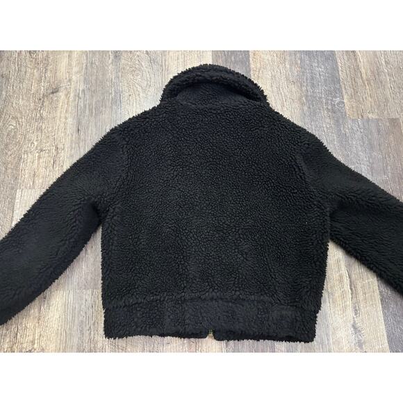 Garage Black Sherpa Cropped Fleece Jacket Size XS5 - Picture 7 of 7